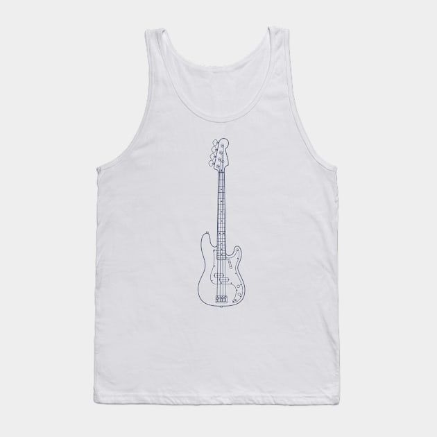 P-style Bass Guitar Outline Tank Top by nightsworthy